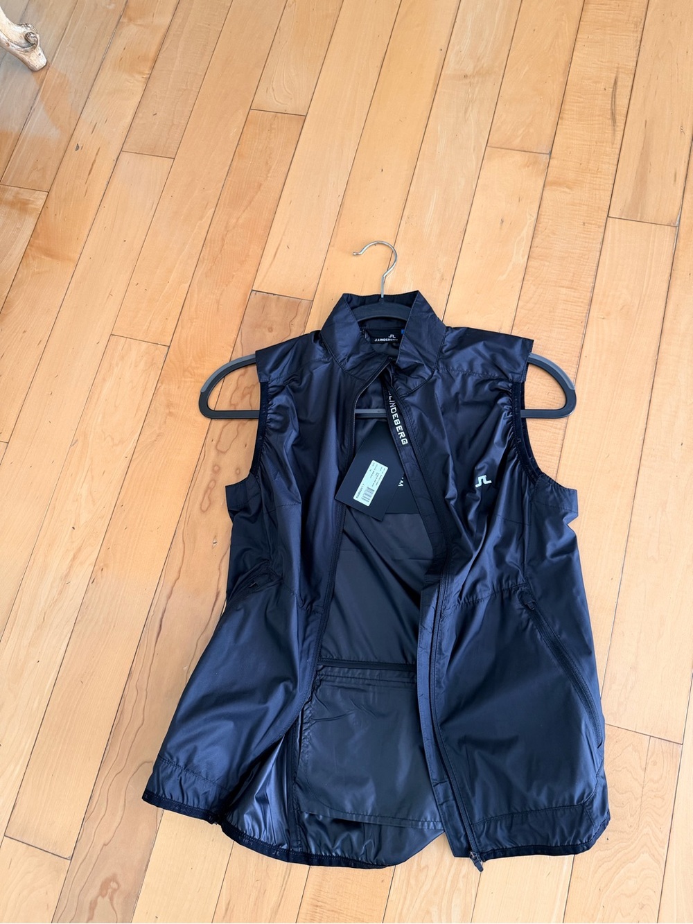 J Lindeberg Black Sleeveless Windbreaker Vest